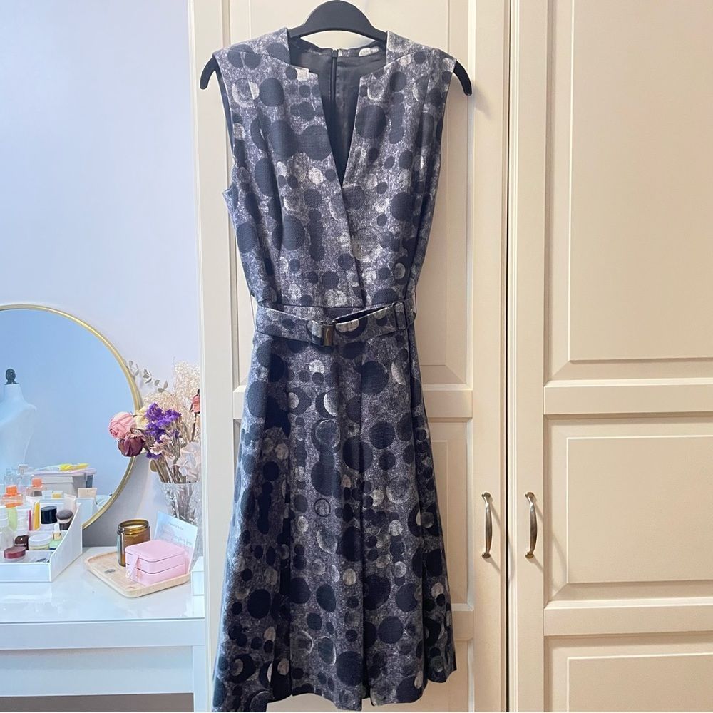 AKRIS PUNTO ALINE BELTED DRESS SZ 8